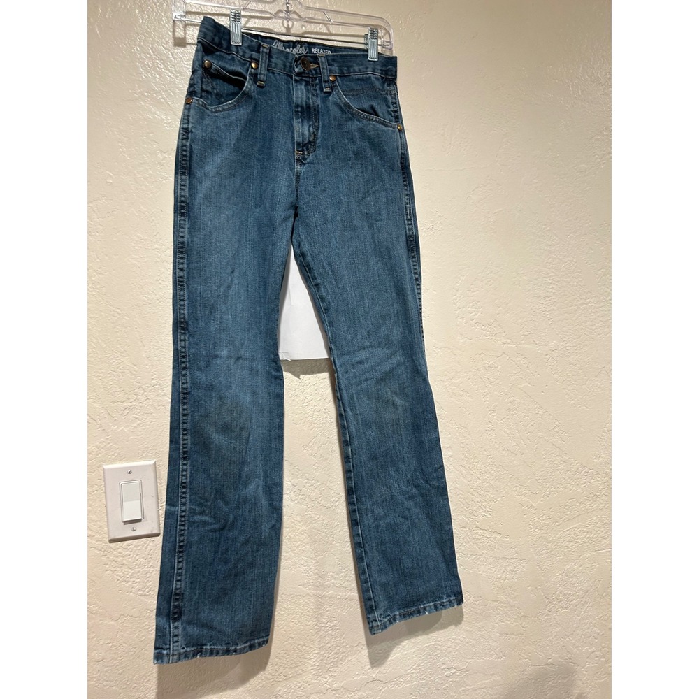 Wrangler boys retro Relaxed Straight Blue Denim Jeans  16 Slim Adjustable Waists